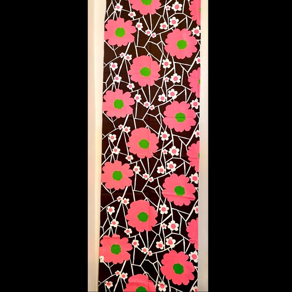 Floral Vintage Cotton Fabric - Pink, Green, Brown Motif - 2 Yards - Picture 13 of 13